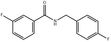 3-fluoro-N-(4-fluorobenzyl)benzamide 化学構造式