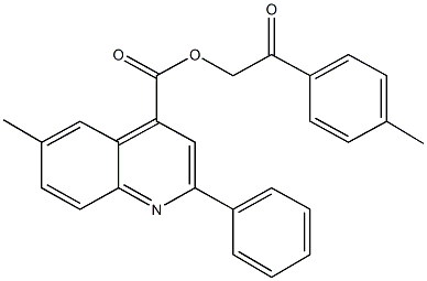 2-(4-methylphenyl)-2-oxoethyl 6-methyl-2-phenyl-4-quinolinecarboxylate,550301-49-0,结构式