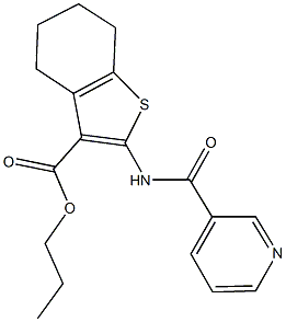 propyl 2-[(3-pyridinylcarbonyl)amino]-4,5,6,7-tetrahydro-1-benzothiophene-3-carboxylate Structure