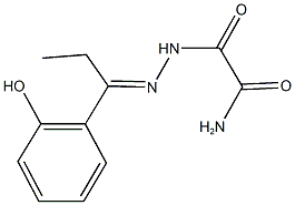 2-{2-[1-(2-hydroxyphenyl)propylidene]hydrazino}-2-oxoacetamide 化学構造式