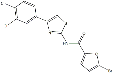 5-bromo-N-[4-(3,4-dichlorophenyl)-1,3-thiazol-2-yl]-2-furamide Structure