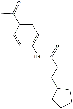 N-(4-acetylphenyl)-3-cyclopentylpropanamide Struktur