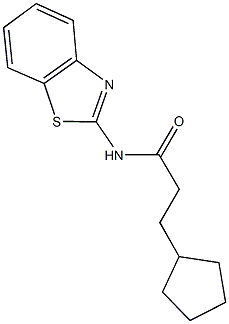 N-(1,3-benzothiazol-2-yl)-3-cyclopentylpropanamide Structure