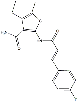 4-ethyl-2-{[3-(4-fluorophenyl)acryloyl]amino}-5-methyl-3-thiophenecarboxamide|