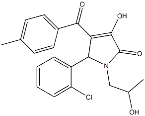 5-(2-chlorophenyl)-3-hydroxy-1-(2-hydroxypropyl)-4-(4-methylbenzoyl)-1,5-dihydro-2H-pyrrol-2-one 结构式