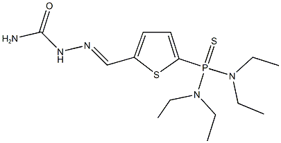 P-{5-[2-(aminocarbonyl)carbohydrazonoyl]-2-thienyl}-N,N,N',N'-tetraethylphosphonothioic diamide 化学構造式