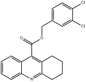 3,4-dichlorobenzyl 1,2,3,4-tetrahydro-9-acridinecarboxylate Struktur