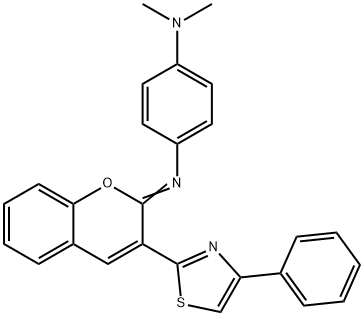 N-[4-(dimethylamino)phenyl]-N-[3-(4-phenyl-1,3-thiazol-2-yl)-2H-chromen-2-ylidene]amine Structure