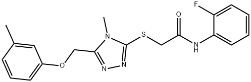 557065-62-0 N-(2-fluorophenyl)-2-({4-methyl-5-[(3-methylphenoxy)methyl]-4H-1,2,4-triazol-3-yl}sulfanyl)acetamide