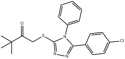 1-{[5-(4-chlorophenyl)-4-phenyl-4H-1,2,4-triazol-3-yl]sulfanyl}-3,3-dimethyl-2-butanone,557097-92-4,结构式