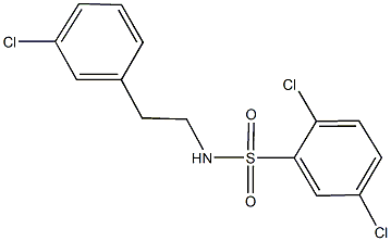 2,5-dichloro-N-[2-(3-chlorophenyl)ethyl]benzenesulfonamide 化学構造式