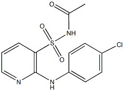N-acetyl-2-(4-chloroanilino)-3-pyridinesulfonamide 结构式