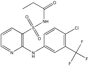 2-[4-chloro-3-(trifluoromethyl)anilino]-N-propionyl-3-pyridinesulfonamide,55841-88-8,结构式