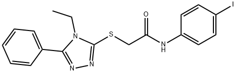 2-[(4-ethyl-5-phenyl-4H-1,2,4-triazol-3-yl)sulfanyl]-N-(4-iodophenyl)acetamide Struktur