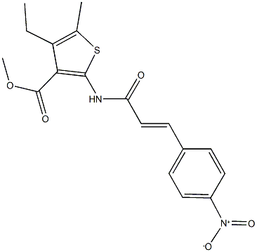methyl 4-ethyl-2-[(3-{4-nitrophenyl}acryloyl)amino]-5-methyl-3-thiophenecarboxylate Structure