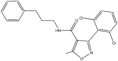 3-(2,6-dichlorophenyl)-5-methyl-N-(3-phenylpropyl)-4-isoxazolecarboxamide Structure