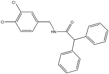 N-(3,4-dichlorobenzyl)-2,2-diphenylacetamide 化学構造式