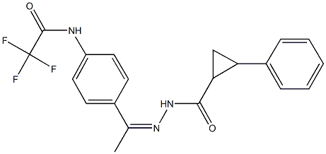 2,2,2-trifluoro-N-(4-{N-[(2-phenylcyclopropyl)carbonyl]ethanehydrazonoyl}phenyl)acetamide Struktur