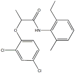 2-(2,4-dichlorophenoxy)-N-(2-ethyl-6-methylphenyl)propanamide 化学構造式