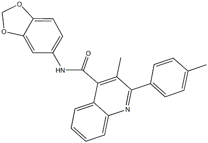 N-(1,3-benzodioxol-5-yl)-3-methyl-2-(4-methylphenyl)-4-quinolinecarboxamide Structure