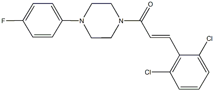 1-[3-(2,6-dichlorophenyl)acryloyl]-4-(4-fluorophenyl)piperazine Struktur