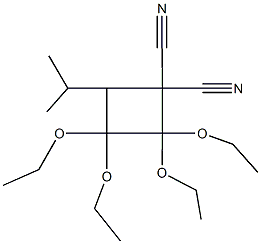 2,2,3,3-tetraethoxy-4-isopropyl-1,1-cyclobutanedicarbonitrile 化学構造式
