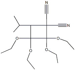 2,2,3,3-tetraethoxy-4-isopropyl-1,1-cyclobutanedicarbonitrile Struktur