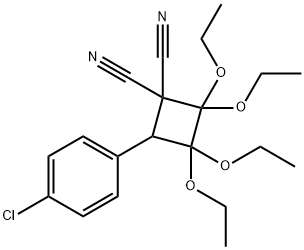 4-(4-chlorophenyl)-2,2,3,3-tetraethoxy-1,1-cyclobutanedicarbonitrile 化学構造式