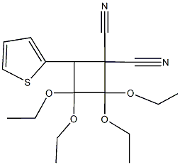 2,2,3,3-tetraethoxy-4-(2-thienyl)-1,1-cyclobutanedicarbonitrile 结构式