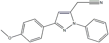[3-(4-methoxyphenyl)-1-phenyl-1H-pyrazol-5-yl]acetonitrile Struktur