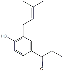 1-[4-hydroxy-3-(3-methyl-2-butenyl)phenyl]-1-propanone 化学構造式