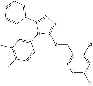 2,4-dichlorobenzyl 4-(3,4-dimethylphenyl)-5-phenyl-4H-1,2,4-triazol-3-yl sulfide Structure