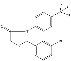 2-(3-bromophenyl)-3-[4-(trifluoromethyl)phenyl]-1,3-thiazolidin-4-one Struktur