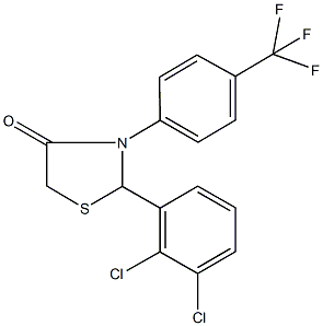 2-(2,3-dichlorophenyl)-3-[4-(trifluoromethyl)phenyl]-1,3-thiazolidin-4-one Structure