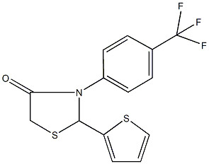 2-(2-thienyl)-3-[4-(trifluoromethyl)phenyl]-1,3-thiazolidin-4-one Struktur