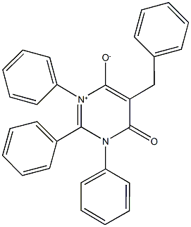 5-benzyl-6-oxo-1,2,3-triphenyl-1,6-dihydropyrimidin-3-ium-4-olate Structure