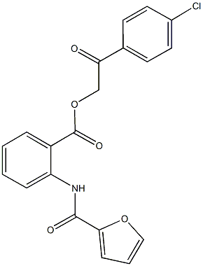 2-(4-chlorophenyl)-2-oxoethyl 2-(2-furoylamino)benzoate 结构式