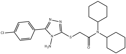 2-{[4-amino-5-(4-chlorophenyl)-4H-1,2,4-triazol-3-yl]sulfanyl}-N,N-dicyclohexylacetamide|
