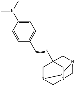 N-[4-(dimethylamino)benzylidene]-N-(1,3,5-triazatricyclo[3.3.1.1~3,7~]dec-7-yl)amine Structure
