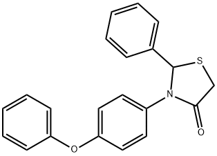 3-(4-phenoxyphenyl)-2-phenyl-1,3-thiazolidin-4-one,56884-79-8,结构式