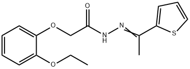 2-(2-ethoxyphenoxy)-N'-[1-(2-thienyl)ethylidene]acetohydrazide Struktur