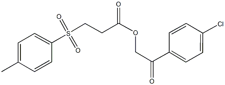2-(4-chlorophenyl)-2-oxoethyl 3-[(4-methylphenyl)sulfonyl]propanoate,569631-59-0,结构式