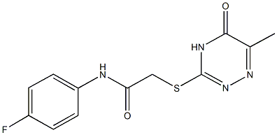 N-(4-fluorophenyl)-2-[(6-methyl-5-oxo-4,5-dihydro-1,2,4-triazin-3-yl)sulfanyl]acetamide,570361-91-0,结构式