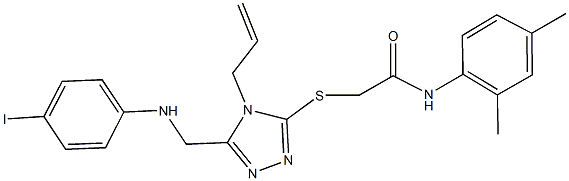 2-({4-allyl-5-[(4-iodoanilino)methyl]-4H-1,2,4-triazol-3-yl}sulfanyl)-N-(2,4-dimethylphenyl)acetamide 结构式