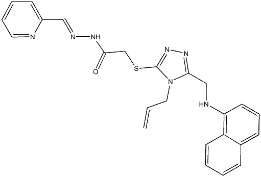 2-({4-allyl-5-[(1-naphthylamino)methyl]-4H-1,2,4-triazol-3-yl}sulfanyl)-N'-(2-pyridinylmethylene)acetohydrazide Structure