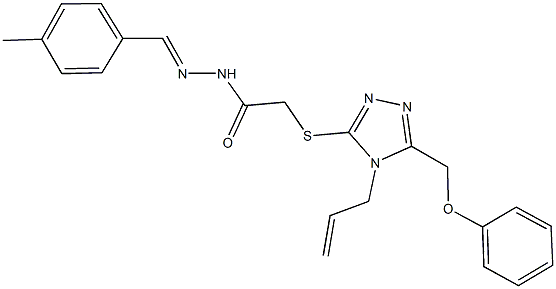 2-{[4-allyl-5-(phenoxymethyl)-4H-1,2,4-triazol-3-yl]sulfanyl}-N'-(4-methylbenzylidene)acetohydrazide Struktur