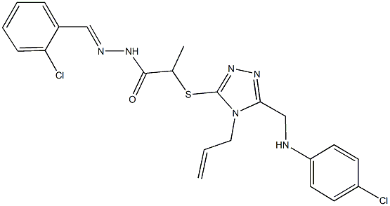 570418-03-0 2-({4-allyl-5-[(4-chloroanilino)methyl]-4H-1,2,4-triazol-3-yl}sulfanyl)-N'-(2-chlorobenzylidene)propanohydrazide