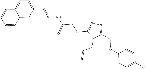 2-({4-allyl-5-[(4-chlorophenoxy)methyl]-4H-1,2,4-triazol-3-yl}sulfanyl)-N'-(2-naphthylmethylene)acetohydrazide Struktur