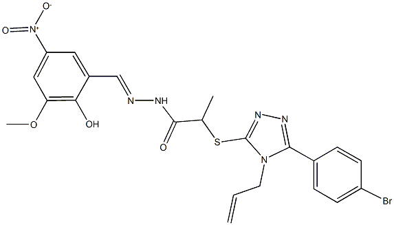 570418-29-0 2-{[4-allyl-5-(4-bromophenyl)-4H-1,2,4-triazol-3-yl]sulfanyl}-N'-{2-hydroxy-5-nitro-3-methoxybenzylidene}propanohydrazide