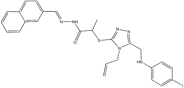 2-({4-allyl-5-[(4-iodoanilino)methyl]-4H-1,2,4-triazol-3-yl}sulfanyl)-N'-(2-naphthylmethylene)propanohydrazide|